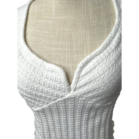 Atelier by Kirious Womens White Textured Knit Crop Top Bow Back V-Neck XL - Picture 5 of 9